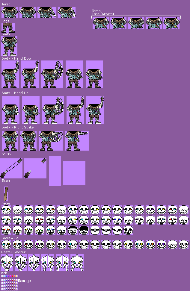 Undertale Sans battle sprite sheet by flambeworm370 on DeviantArt