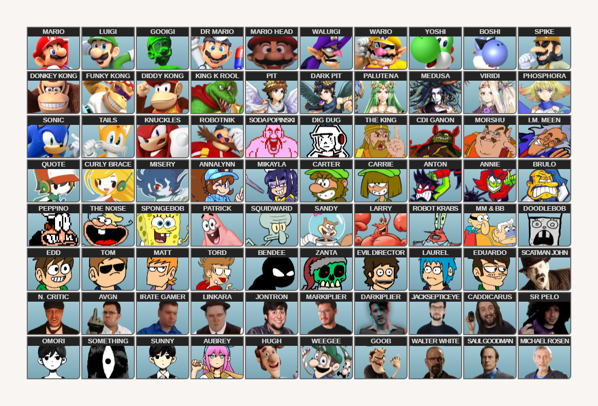 70 Characters Roster roster number 3 by RosterMaker on DeviantArt