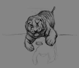 Tiger Jumping - Sketch