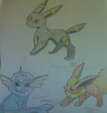 Umbreon, Flareon and Vaporeon