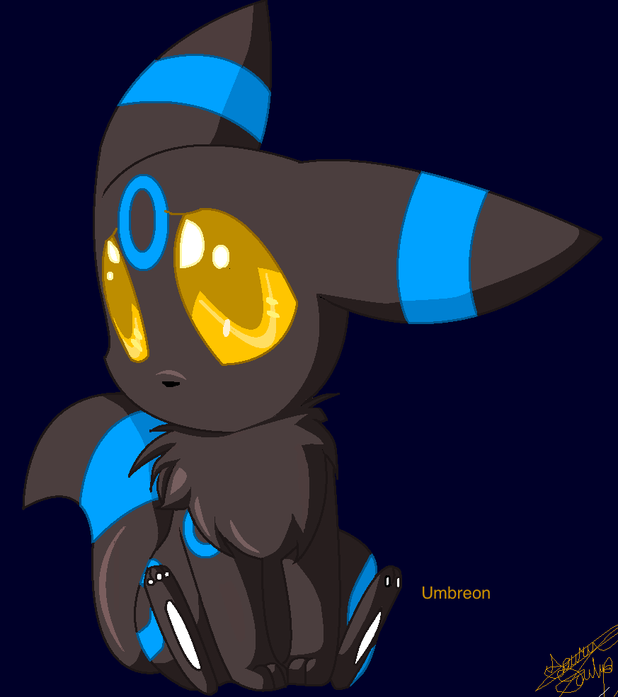 Eevee evolved into Umbreon by GlassPanda on DeviantArt