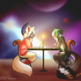 [COMMISSION] Space candle lit dinner