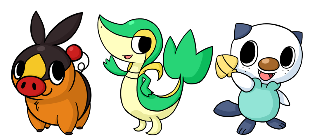 Unova Starters by ChibiTigre on DeviantArt