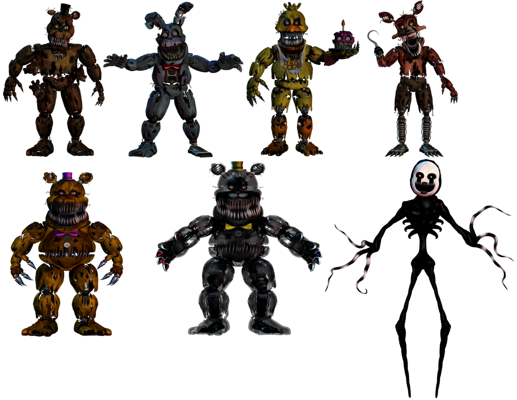 nightmare animatronics painted by mastertank123 on DeviantArt