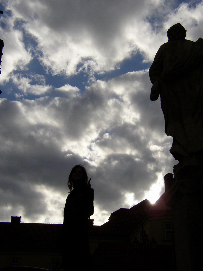 Clouds, statue and my love