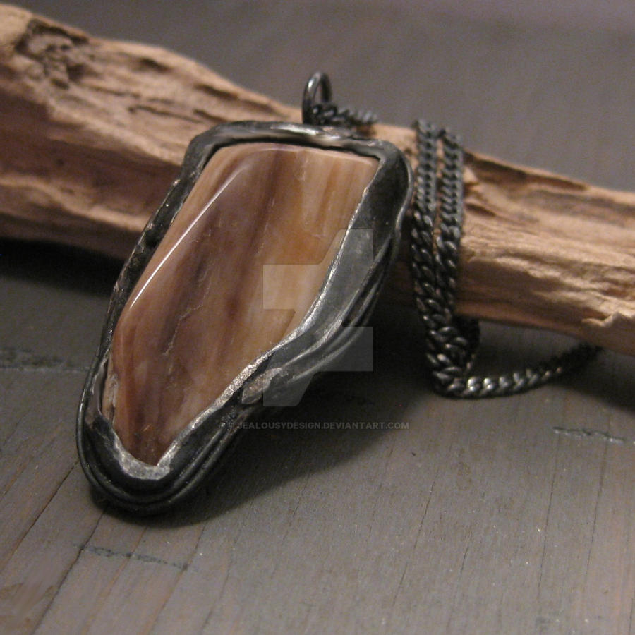 Petrified wood necklace