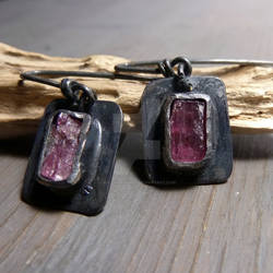 Rustic pink earrings