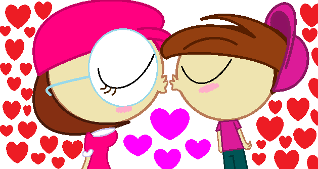 Timmy and Meg Kiss