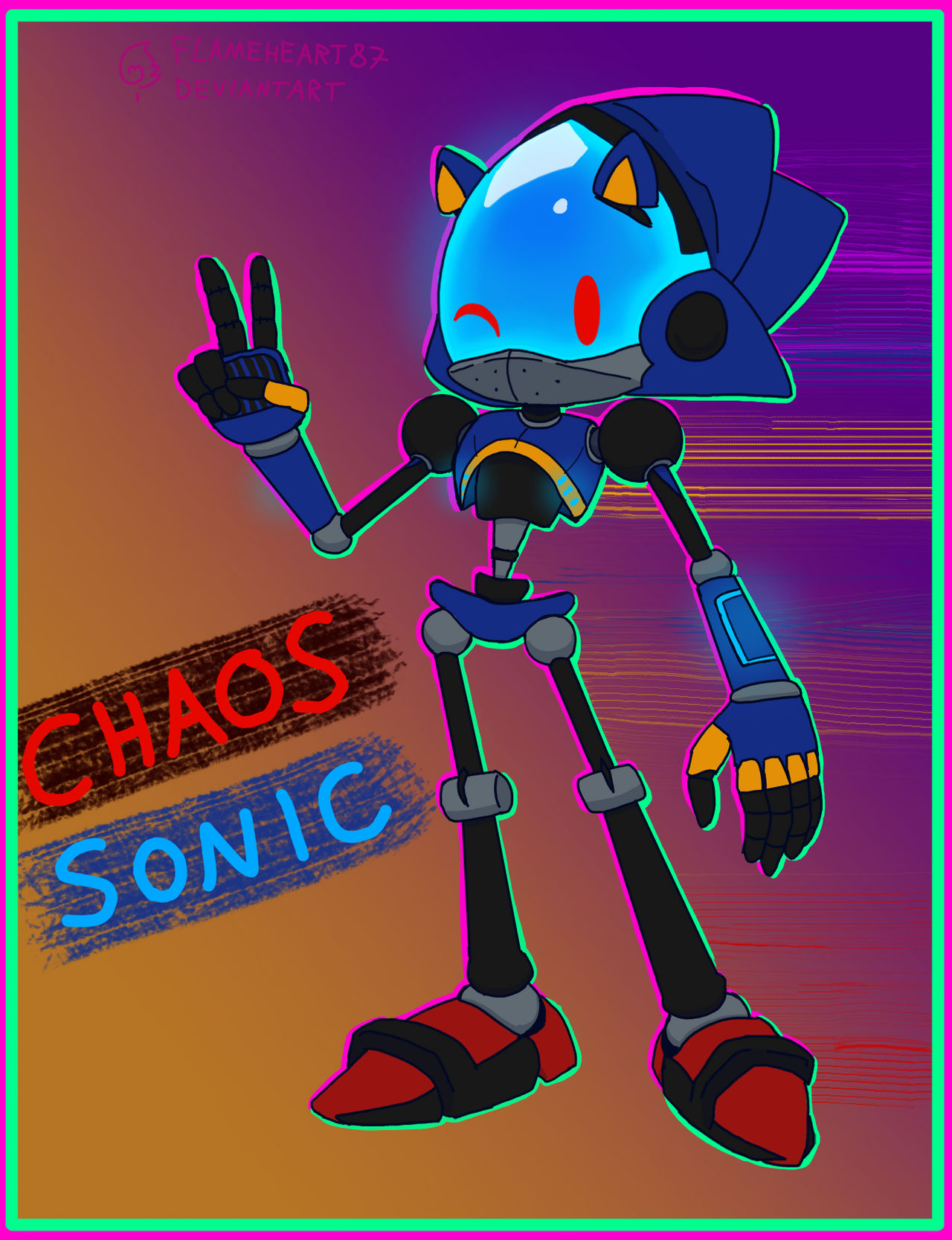 sonic the hedgehog, metal sonic, and chaos sonic (sonic and 1 more