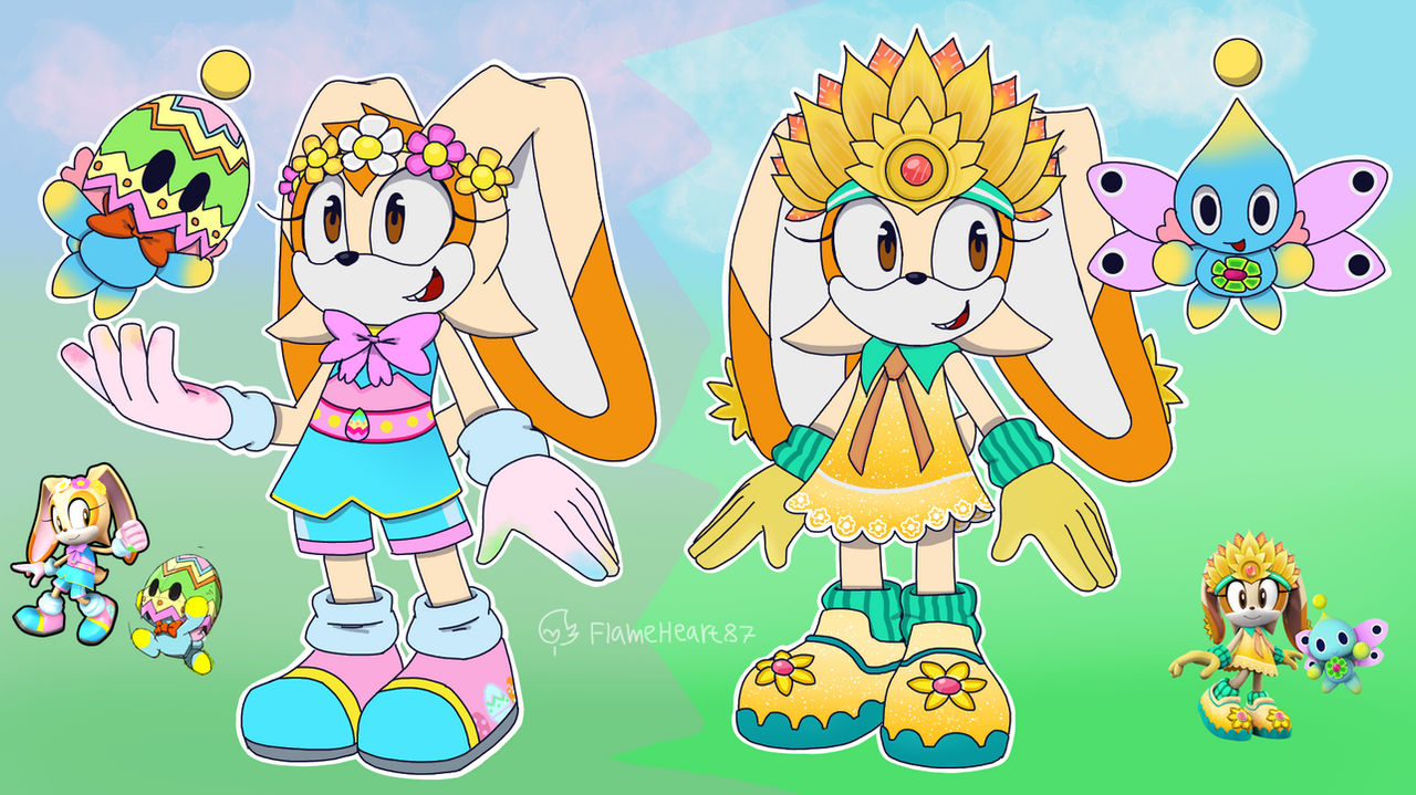Time Rabbit Cream Cream The Rabbit Outfits 3 + Cheese The Chao by FlameHeart87 on DeviantArt