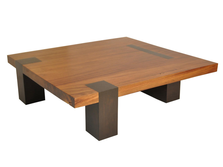 Square Tamburil Coffee Table - Walnut Legs