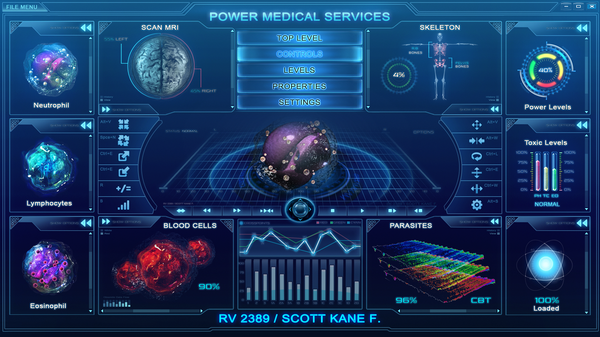 Hitech scifi medical user interface