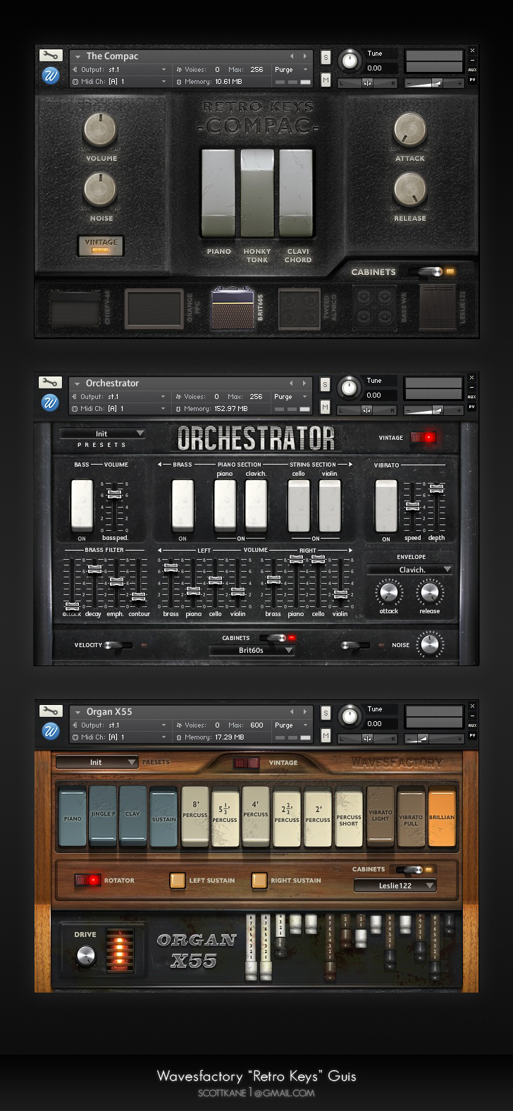 Wavesfactory Retro Keys Kontakt Guis