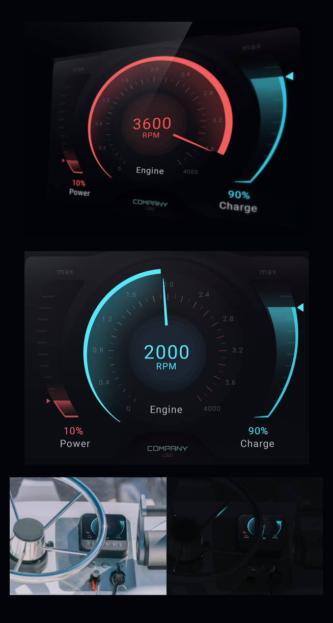 Electric Boat Dashboard Speed Meter Gui interface by Scott-Kane on ...