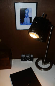 Spartus Camera Desk Lamp On