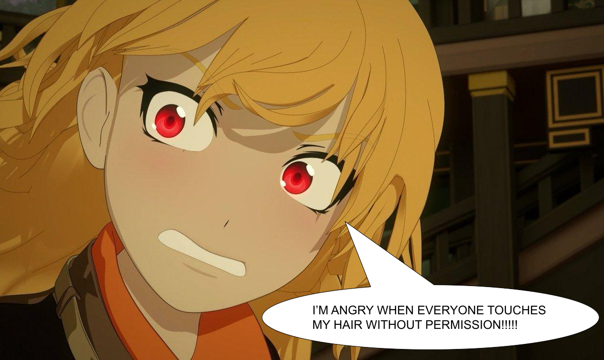 Yang Xiao Long is angry when people touch her hair by ...