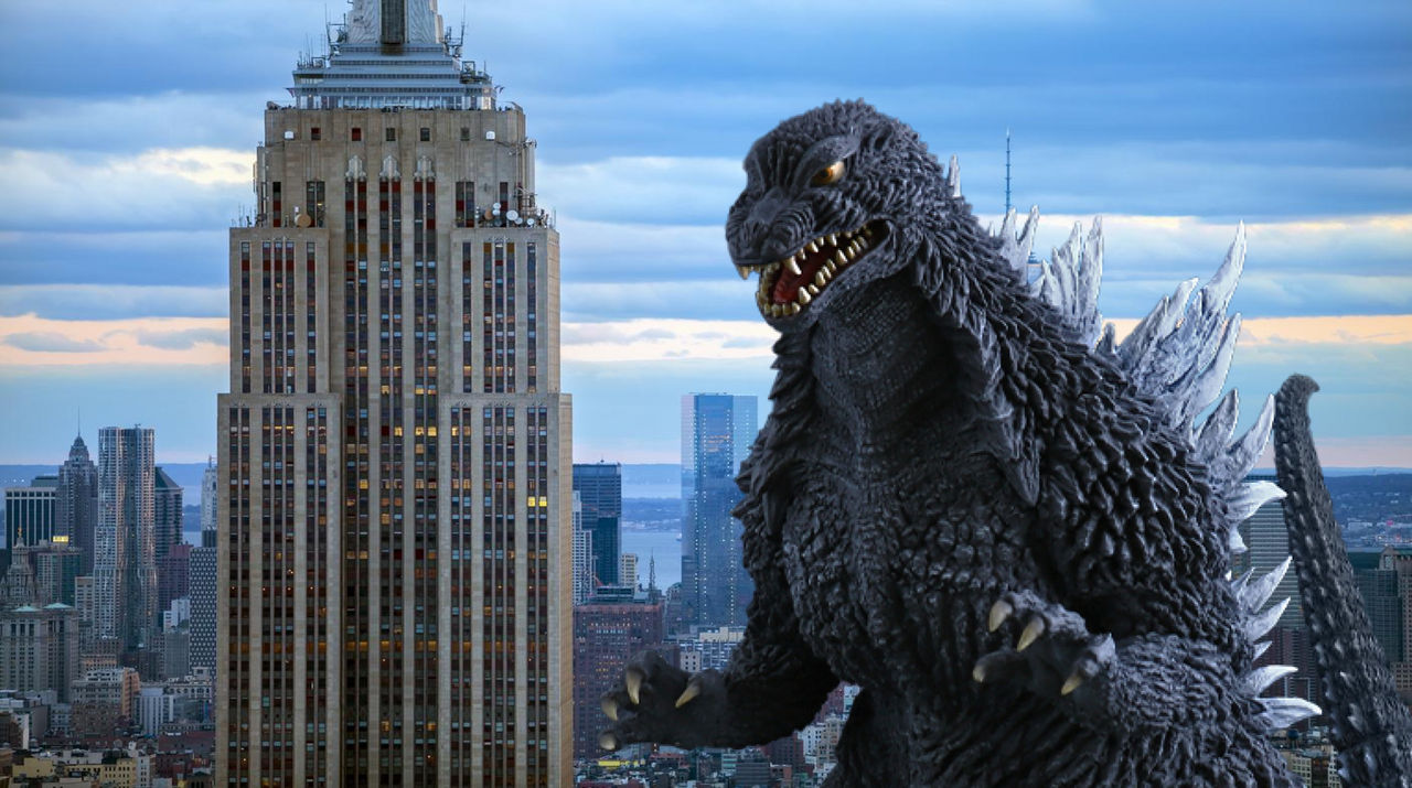 Godzilla next to the Empire State Building in NYC by