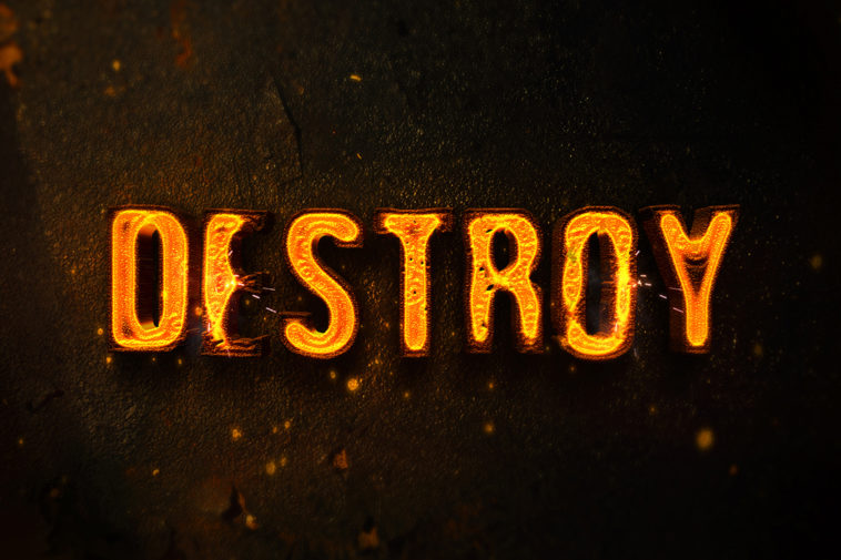 free 3d burning text effect psd by