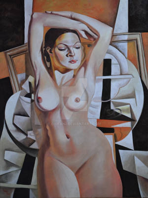 Nude With Cubist Background by chifan2 Nude With Cubist Background by chifan2