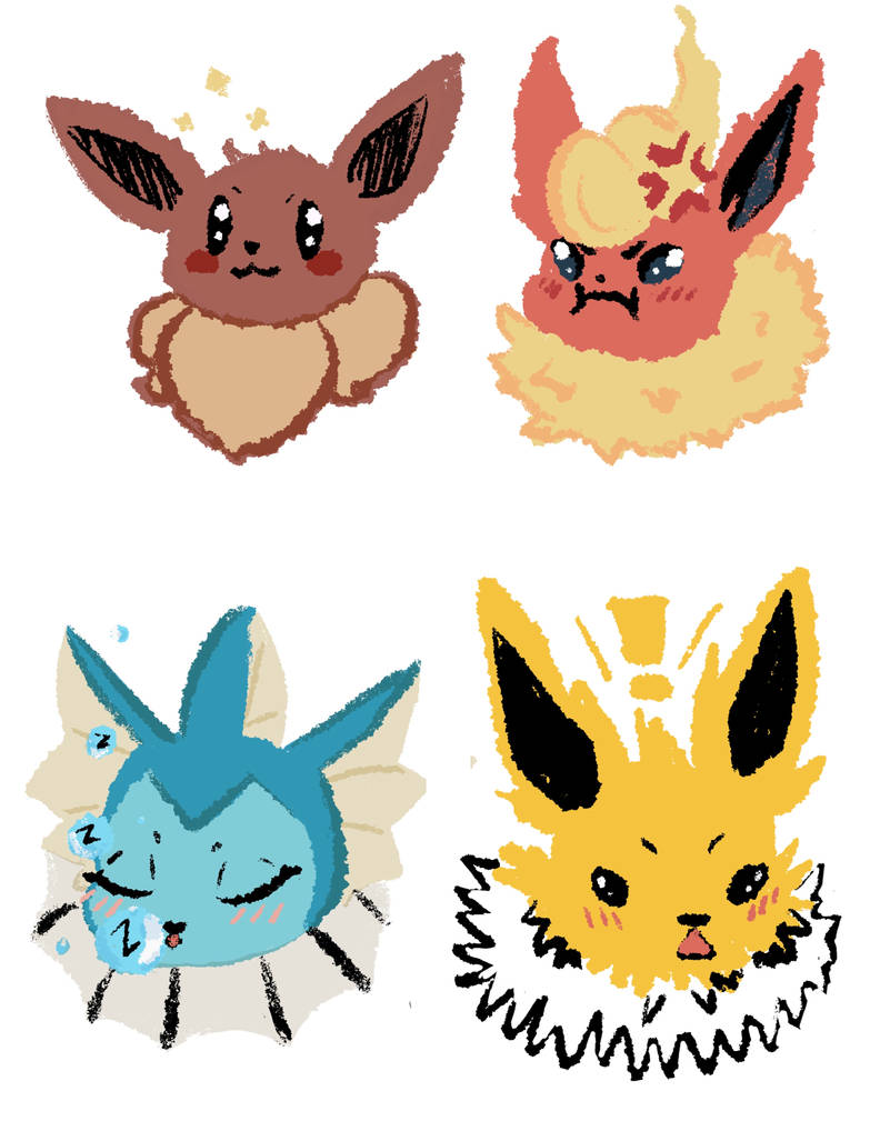 Eveelution stickers WIP by Catpurrccinoh on DeviantArt