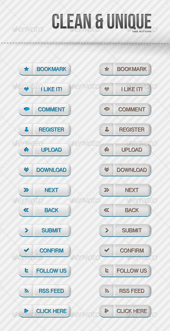 Clean and Unique Web Buttons by artnook on DeviantArt
