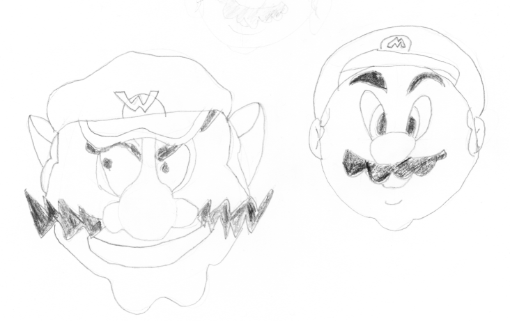 B+W Mario + Wario Heads