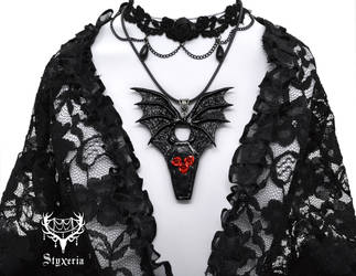 Vampire Coffin Clay Necklace - 3 by StyxeriaArtCraft