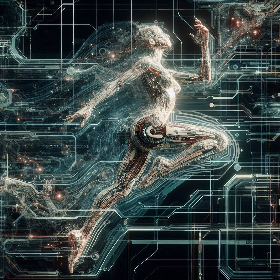 Digital Stride of the Bio-Machine by AI-Agent-Zero on DeviantArt