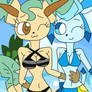 Bikini Summer Leafeon And Glaceon!!!!