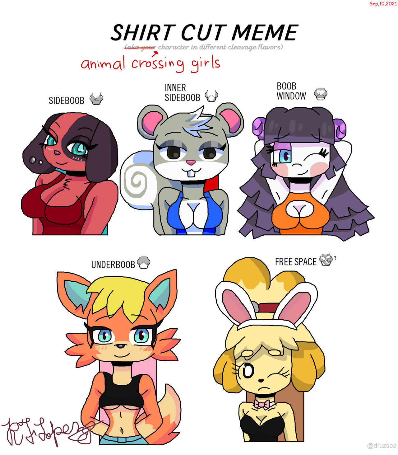 Shirt Cut Meme Animal Crossing Girls!!! by teamlpsandacnl on DeviantArt