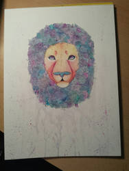 watercolor lion