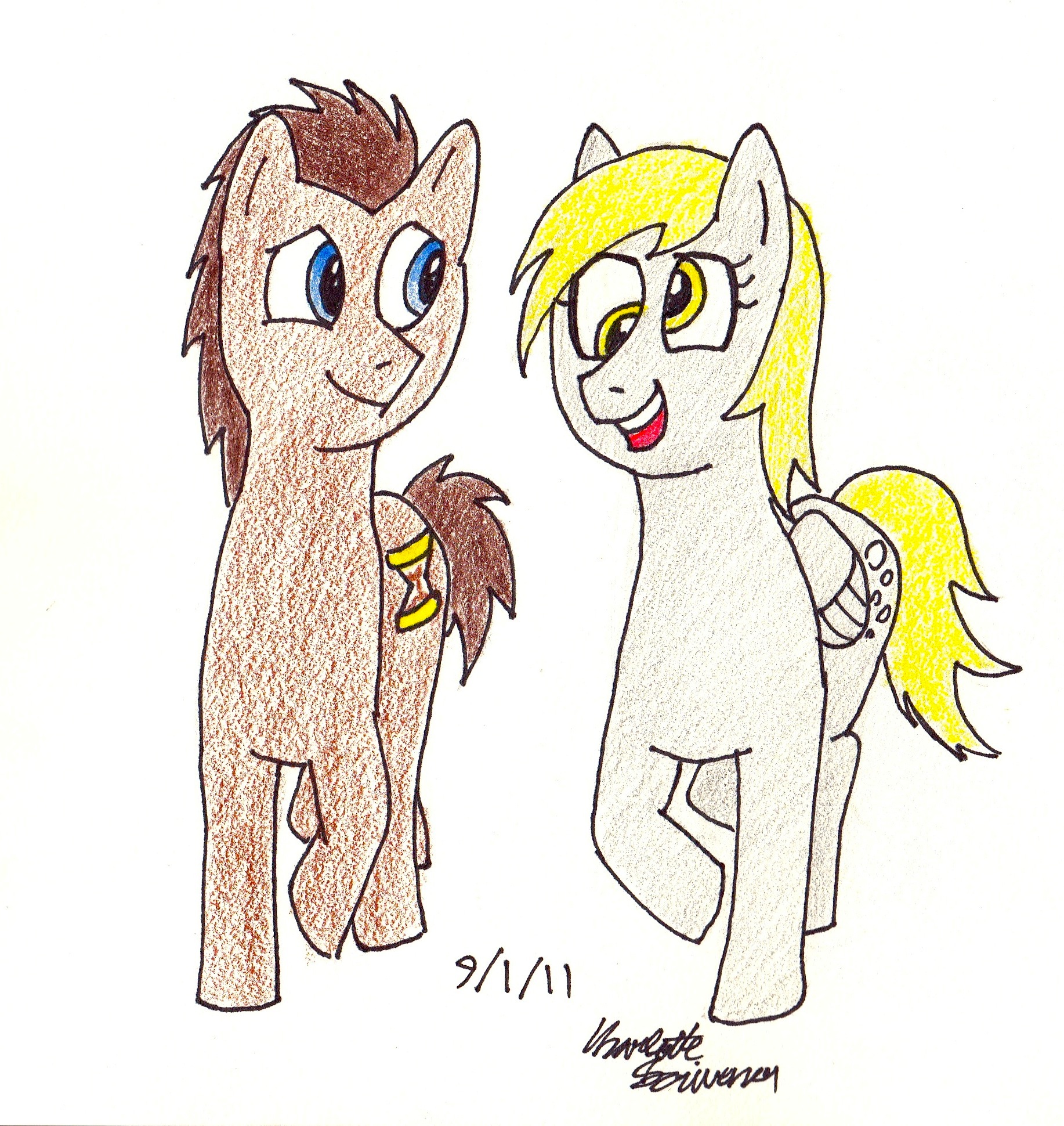 Doctor Whooves+Derpy Walking