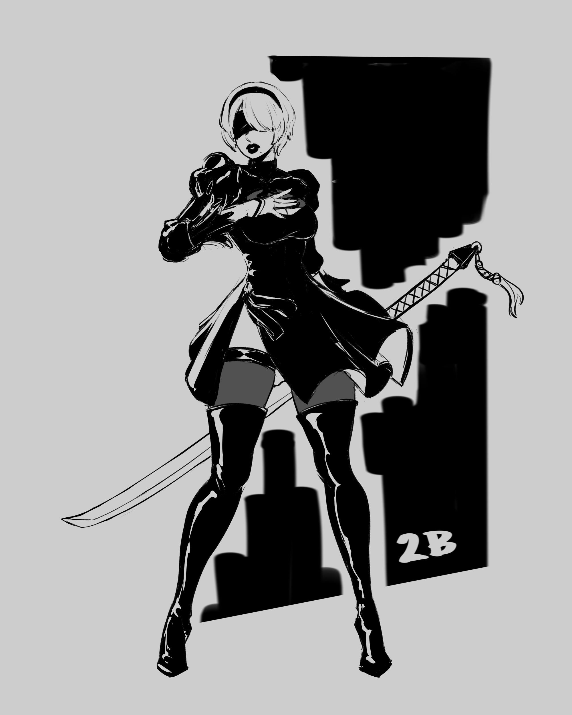 2B sketch by ExplosivePebble on DeviantArt