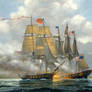 USS Hornet vs HMS Penguin painting Post War 1812