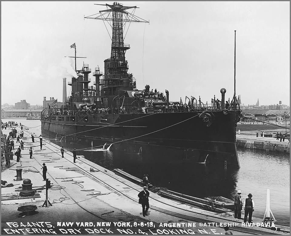 Argentine Battleship Revadavia New York 6AUG1913