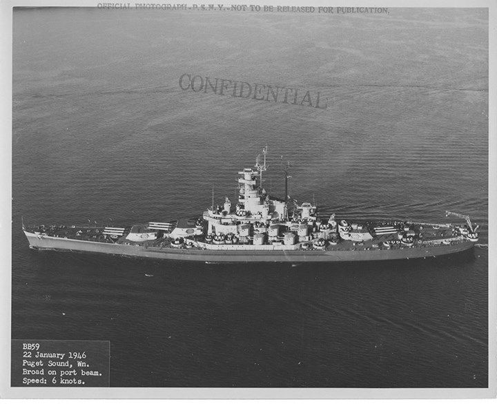 U.S.S. Massachusetts (BB-59) Puget Sound 22JAN1946