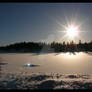 Snowy lake