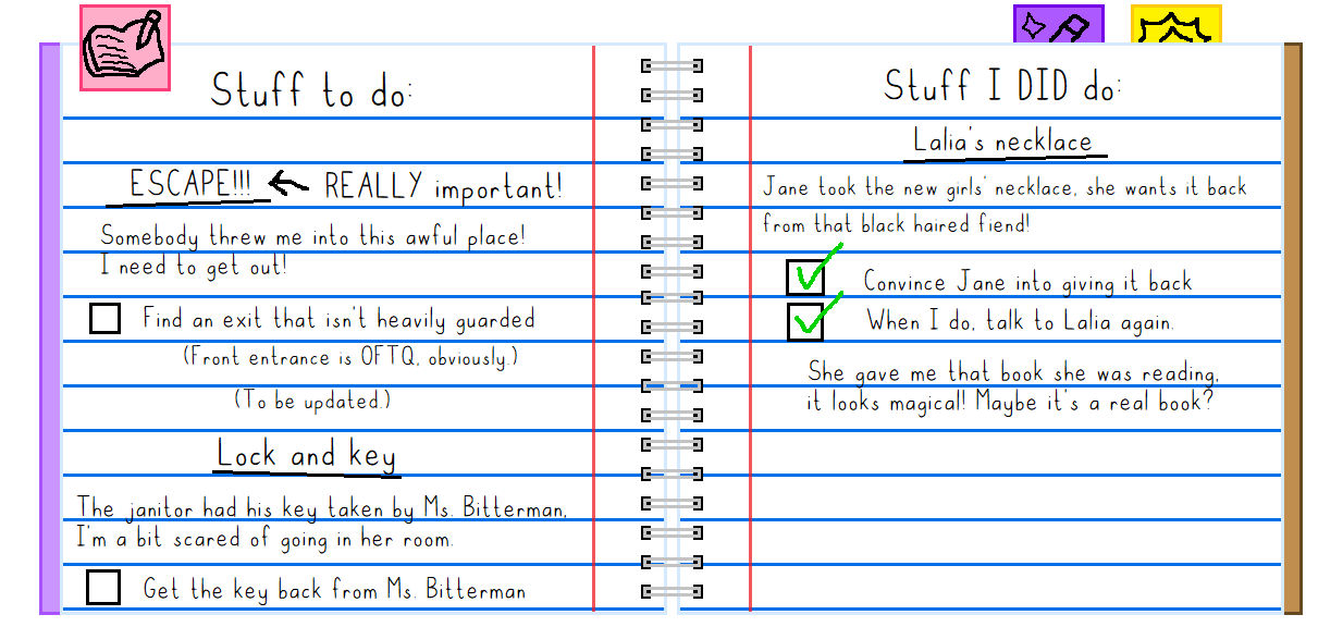 Quest Book Example by MadameGixxySticks on DeviantArt
