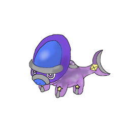 Lunala + Shieldon= Lunadon (Pokemon Fusion)