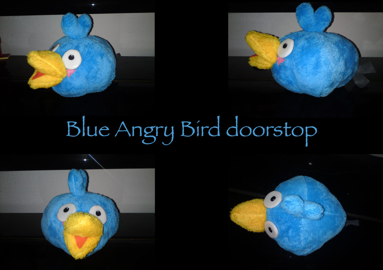 Blue Angry Bird doorstop