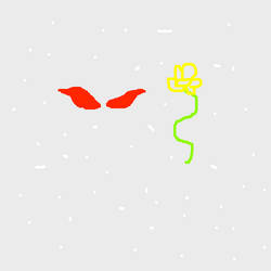 Angry Yeti in a Snowstorm with a Flower