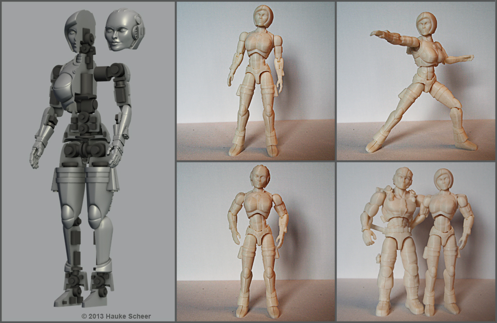 3D printed super articulated female android