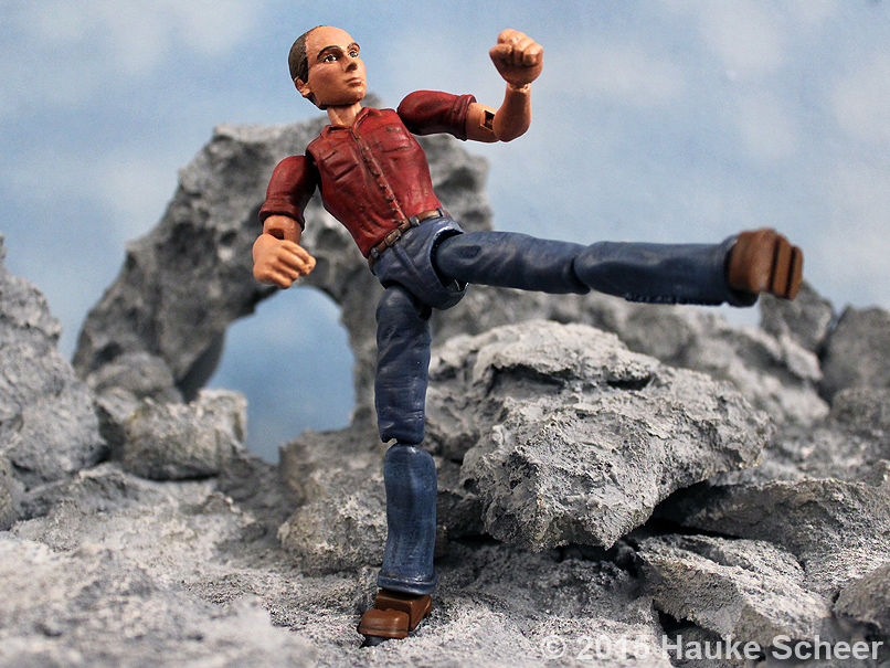 Portrait Figure 3D printed kicking pose