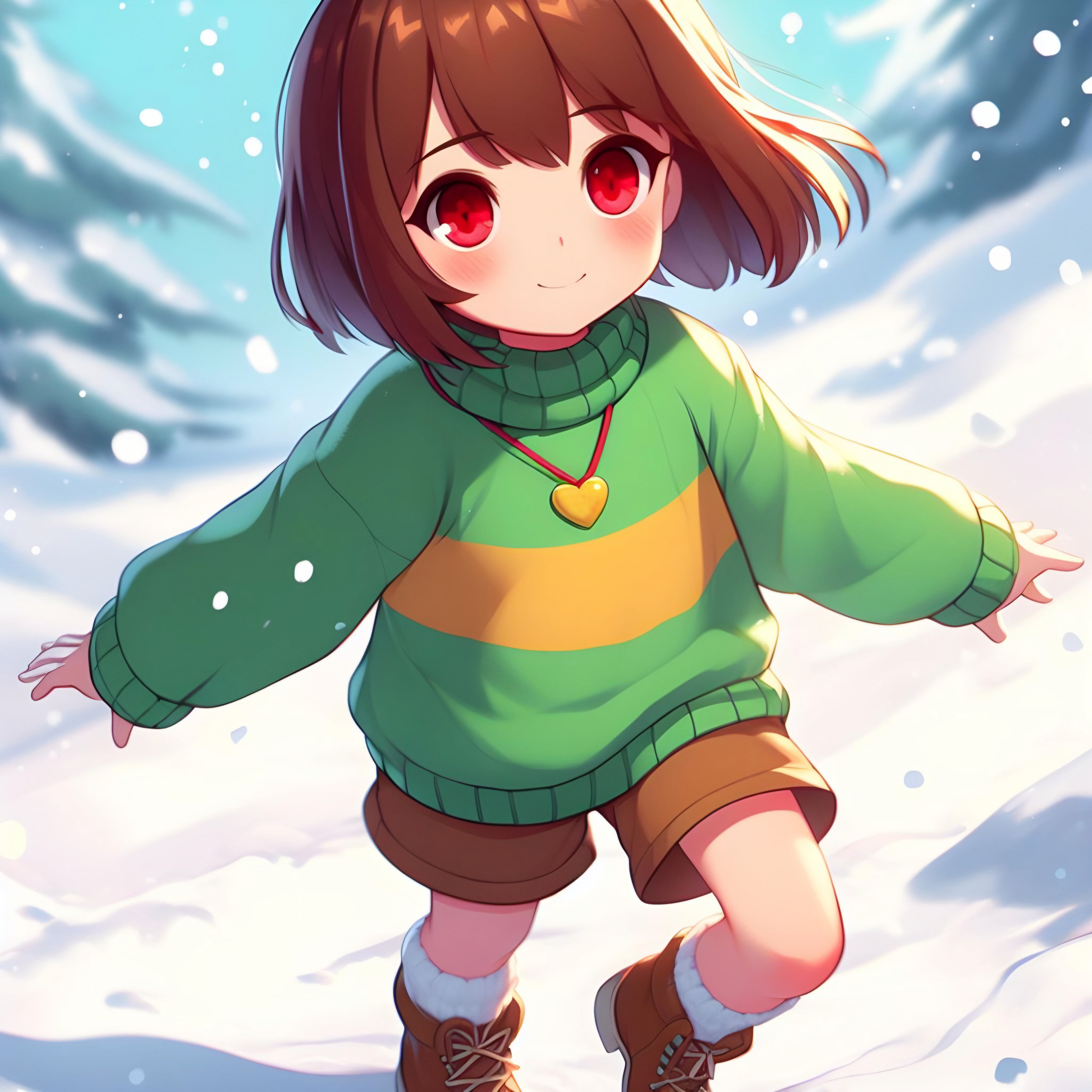 Snowdin Snow Pattern Chara walks in the snow in Snowdin by Dragonking994 on DeviantArt