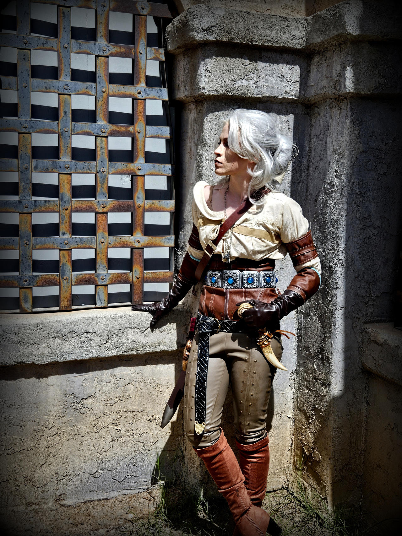 Contemplation by the Castle Wall