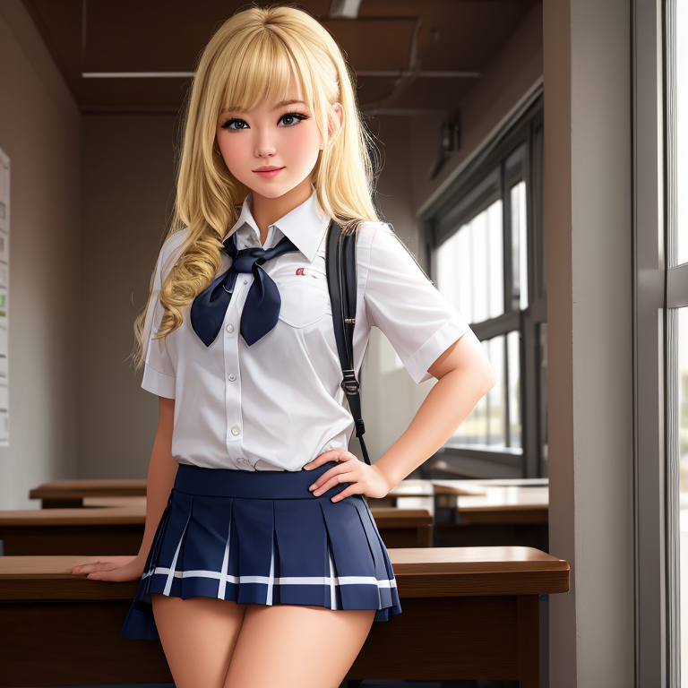Blonde School Girl 01 by AshleyLovesPink on DeviantArt