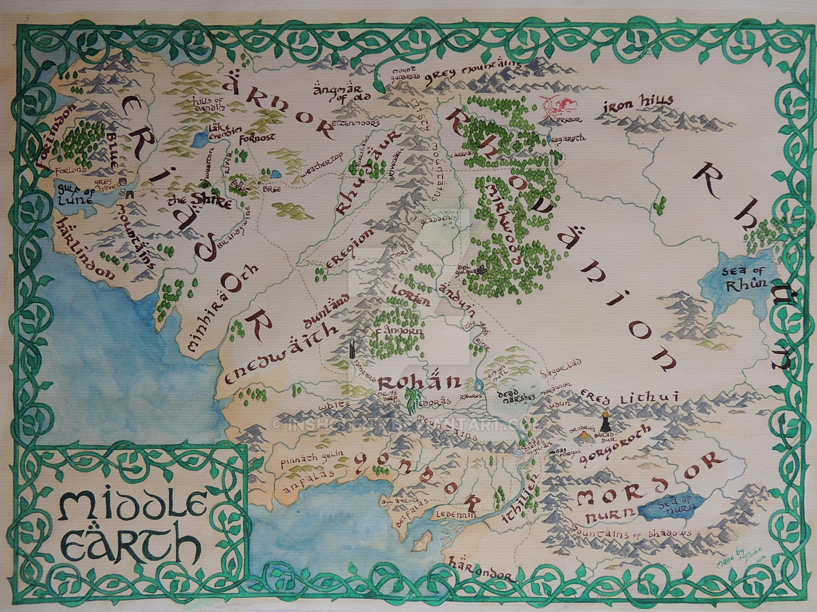 Middle Earth Map by Insholent on DeviantArt