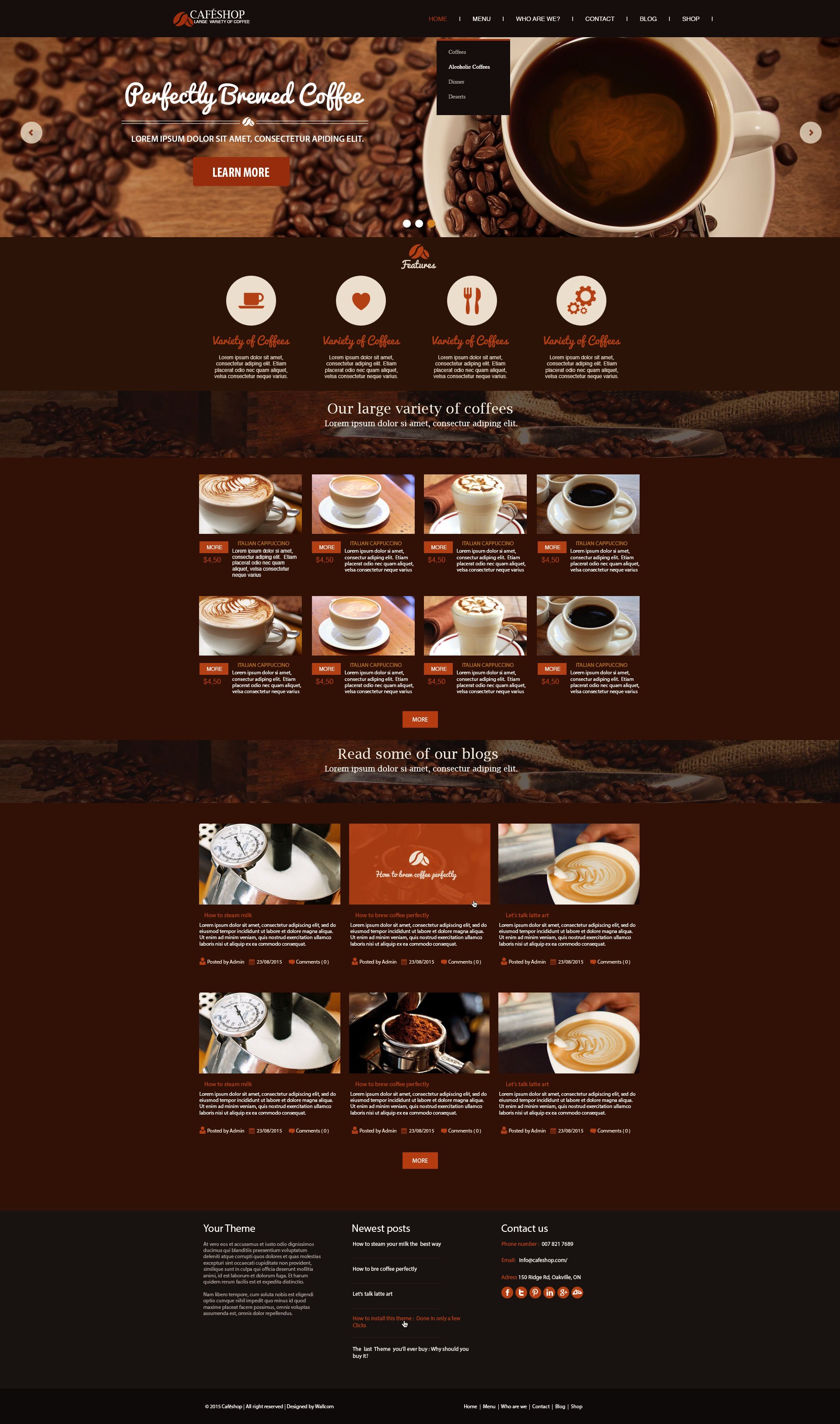 WordPress Theme - Coffee Shop