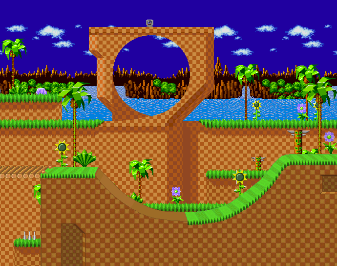 3120x1440] Green Hill Zone from Sonic the Hedgehog : r/PixelHolepunch