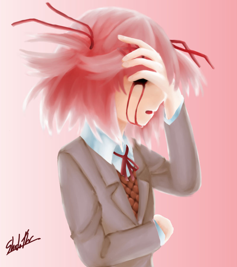 Natsuki Exploded Natsuki In A Break Down by ShidoDraws on DeviantArt